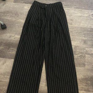 UO Pinstripe Pleated High-Waisted Pants